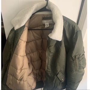 Olive green bomber jacket